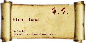Hirn Ilona névjegykártya